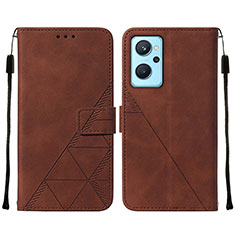 Coque Portefeuille Livre Cuir Etui Clapet Y01B pour Oppo K10 4G Marron