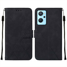 Coque Portefeuille Livre Cuir Etui Clapet Y01B pour Oppo K10 4G Noir