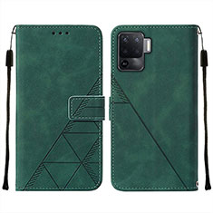 Coque Portefeuille Livre Cuir Etui Clapet Y01B pour Oppo Reno5 F Vert