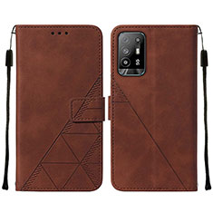 Coque Portefeuille Livre Cuir Etui Clapet Y01B pour Oppo Reno5 Z 5G Marron