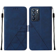 Coque Portefeuille Livre Cuir Etui Clapet Y01B pour Oppo Reno6 5G Bleu