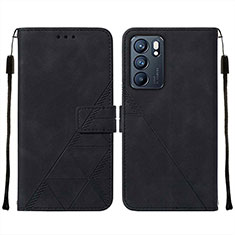 Coque Portefeuille Livre Cuir Etui Clapet Y01B pour Oppo Reno6 5G Noir