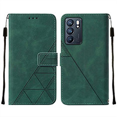 Coque Portefeuille Livre Cuir Etui Clapet Y01B pour Oppo Reno6 5G Vert