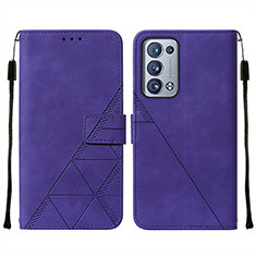 Coque Portefeuille Livre Cuir Etui Clapet Y01B pour Oppo Reno6 Pro 5G Violet