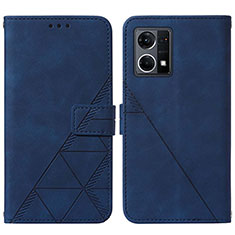 Coque Portefeuille Livre Cuir Etui Clapet Y01B pour Oppo Reno7 4G Bleu