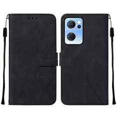 Coque Portefeuille Livre Cuir Etui Clapet Y01B pour Oppo Reno7 5G Noir