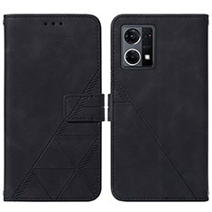 Coque Portefeuille Livre Cuir Etui Clapet Y01B pour Oppo Reno8 4G Noir