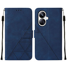 Coque Portefeuille Livre Cuir Etui Clapet Y01B pour Realme 10 Pro+ Plus 5G Bleu