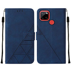 Coque Portefeuille Livre Cuir Etui Clapet Y01B pour Realme 7i RMX2193 Bleu