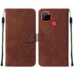 Coque Portefeuille Livre Cuir Etui Clapet Y01B pour Realme 7i RMX2193 Marron