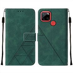 Coque Portefeuille Livre Cuir Etui Clapet Y01B pour Realme 7i RMX2193 Vert