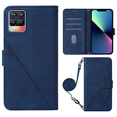 Coque Portefeuille Livre Cuir Etui Clapet Y01B pour Realme 8 4G Bleu