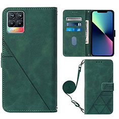 Coque Portefeuille Livre Cuir Etui Clapet Y01B pour Realme 8 4G Vert