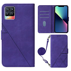 Coque Portefeuille Livre Cuir Etui Clapet Y01B pour Realme 8 4G Violet