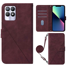 Coque Portefeuille Livre Cuir Etui Clapet Y01B pour Realme 8i Rouge