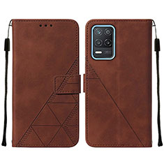 Coque Portefeuille Livre Cuir Etui Clapet Y01B pour Realme 9 5G India Marron