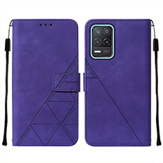 Coque Portefeuille Livre Cuir Etui Clapet Y01B pour Realme 9 5G India Violet