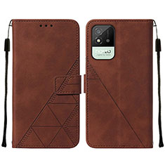 Coque Portefeuille Livre Cuir Etui Clapet Y01B pour Realme C20 Marron