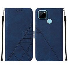 Coque Portefeuille Livre Cuir Etui Clapet Y01B pour Realme C25Y Bleu