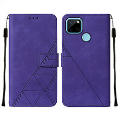 Coque Portefeuille Livre Cuir Etui Clapet Y01B pour Realme C25Y India Violet