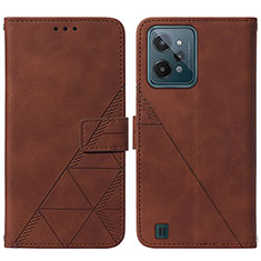 Coque Portefeuille Livre Cuir Etui Clapet Y01B pour Realme C31 Marron