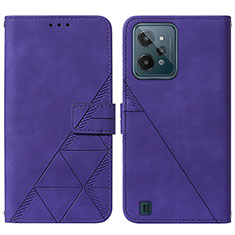 Coque Portefeuille Livre Cuir Etui Clapet Y01B pour Realme C31 Violet