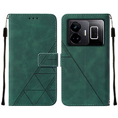 Coque Portefeuille Livre Cuir Etui Clapet Y01B pour Realme GT5 5G Vert