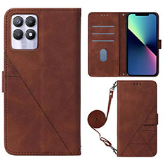 Coque Portefeuille Livre Cuir Etui Clapet Y01B pour Realme Narzo 50 4G Marron