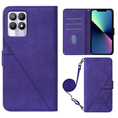 Coque Portefeuille Livre Cuir Etui Clapet Y01B pour Realme Narzo 50 4G Violet