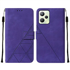 Coque Portefeuille Livre Cuir Etui Clapet Y01B pour Realme Narzo 50A Prime Violet