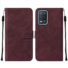 Coque Portefeuille Livre Cuir Etui Clapet Y01B pour Realme V13 5G Rouge