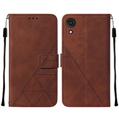 Coque Portefeuille Livre Cuir Etui Clapet Y01B pour Samsung Galaxy A03 Core Marron