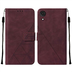 Coque Portefeuille Livre Cuir Etui Clapet Y01B pour Samsung Galaxy A03 Core Vin Rouge