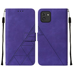 Coque Portefeuille Livre Cuir Etui Clapet Y01B pour Samsung Galaxy A03 Violet