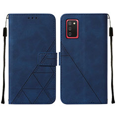 Coque Portefeuille Livre Cuir Etui Clapet Y01B pour Samsung Galaxy A03s Bleu