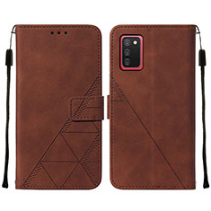 Coque Portefeuille Livre Cuir Etui Clapet Y01B pour Samsung Galaxy A03s Marron