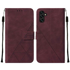 Coque Portefeuille Livre Cuir Etui Clapet Y01B pour Samsung Galaxy A04s Vin Rouge