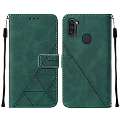 Coque Portefeuille Livre Cuir Etui Clapet Y01B pour Samsung Galaxy A11 Vert