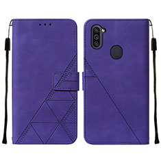 Coque Portefeuille Livre Cuir Etui Clapet Y01B pour Samsung Galaxy A11 Violet