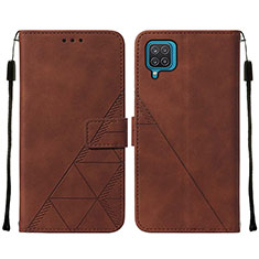 Coque Portefeuille Livre Cuir Etui Clapet Y01B pour Samsung Galaxy A12 5G Marron