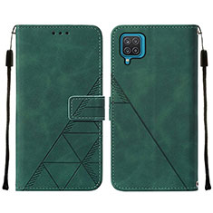 Coque Portefeuille Livre Cuir Etui Clapet Y01B pour Samsung Galaxy A12 Nacho Vert