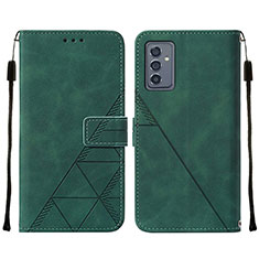 Coque Portefeuille Livre Cuir Etui Clapet Y01B pour Samsung Galaxy A15 5G Vert