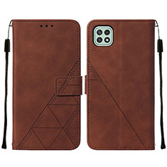 Coque Portefeuille Livre Cuir Etui Clapet Y01B pour Samsung Galaxy A22 5G Marron