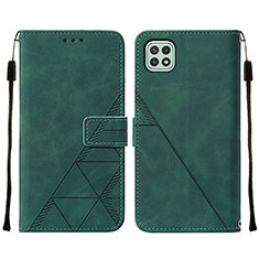 Coque Portefeuille Livre Cuir Etui Clapet Y01B pour Samsung Galaxy A22s 5G Vert