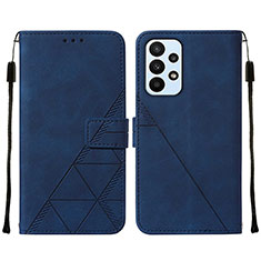 Coque Portefeuille Livre Cuir Etui Clapet Y01B pour Samsung Galaxy A23 4G Bleu