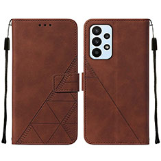 Coque Portefeuille Livre Cuir Etui Clapet Y01B pour Samsung Galaxy A23 4G Marron