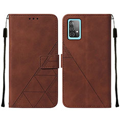 Coque Portefeuille Livre Cuir Etui Clapet Y01B pour Samsung Galaxy A52 5G Marron