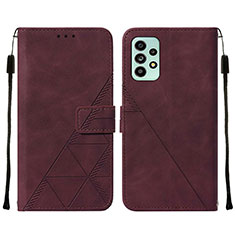 Coque Portefeuille Livre Cuir Etui Clapet Y01B pour Samsung Galaxy A53 5G Vin Rouge