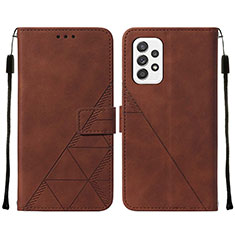 Coque Portefeuille Livre Cuir Etui Clapet Y01B pour Samsung Galaxy A72 4G Marron