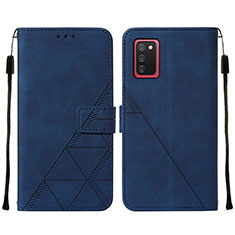 Coque Portefeuille Livre Cuir Etui Clapet Y01B pour Samsung Galaxy F02S SM-E025F Bleu